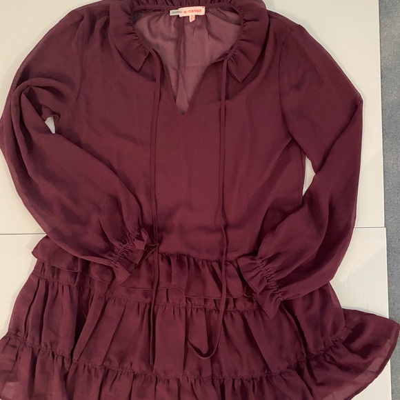 Chiffon sheer ruffle dress M - Picture 2 of 3